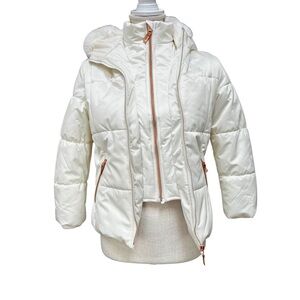 Gerry White Cream Ski Jacket with Rose Gold Zippers